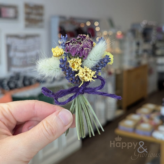Tiny dried flower posy