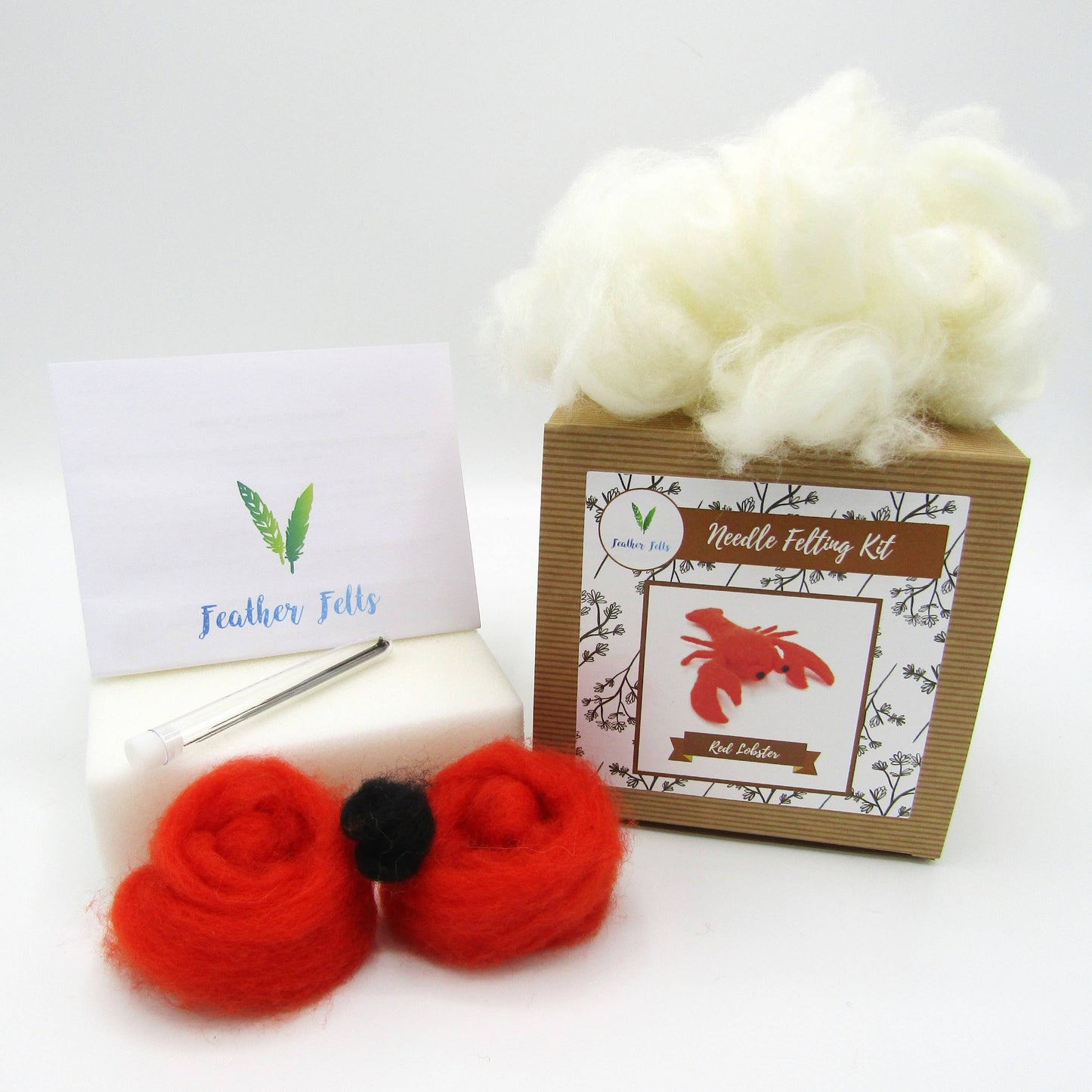 Red lobster needle felting kit | UK made craft kit