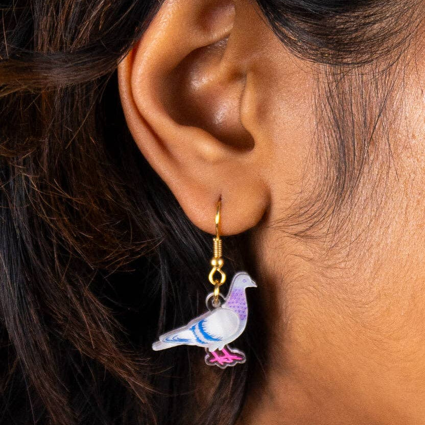 Pigeon earrings by Tatty Devine