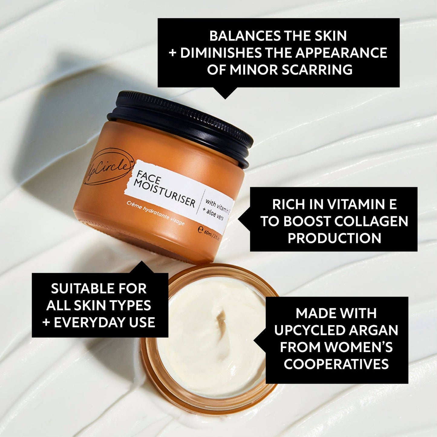 Upcircle natural face moisturiser with vitamin E