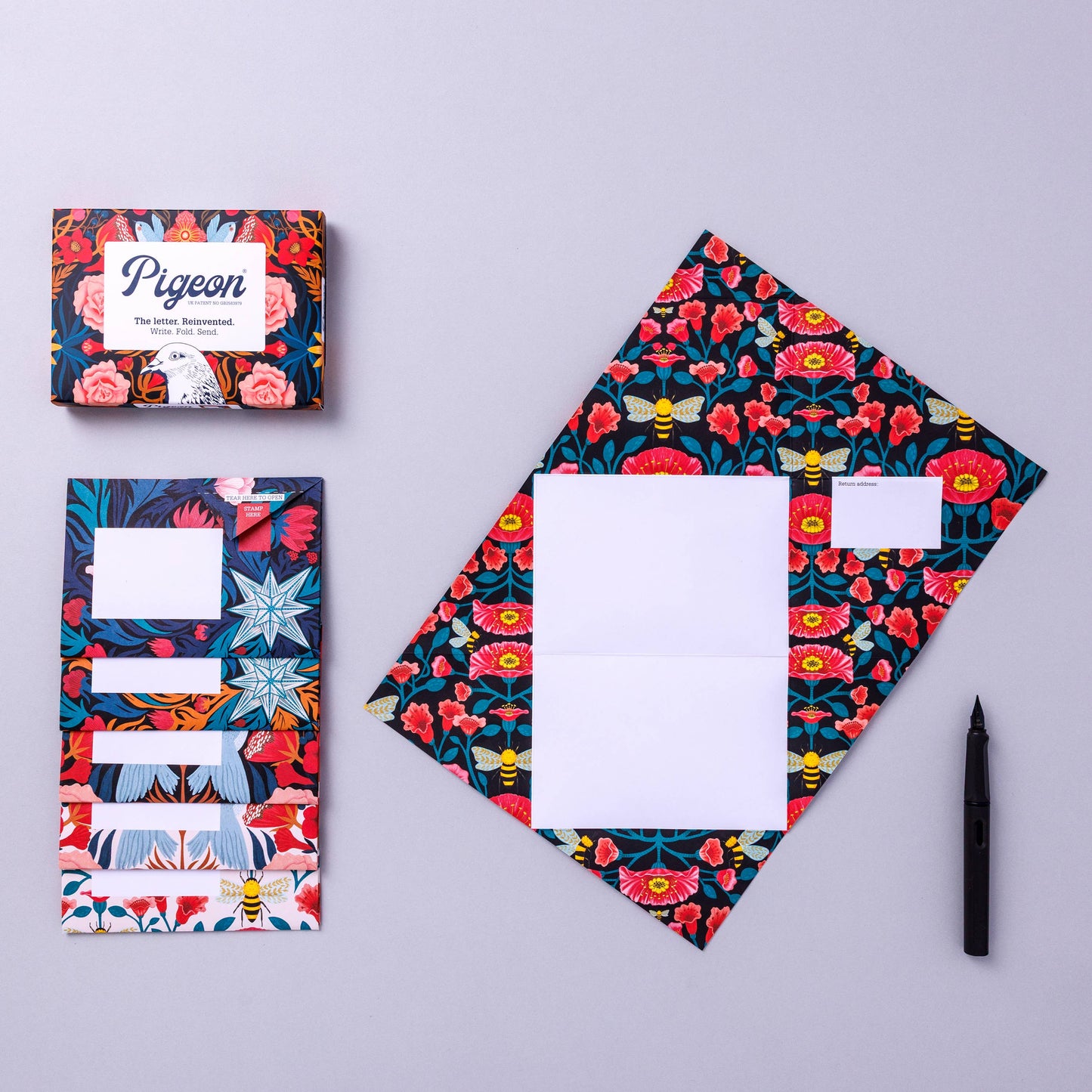 Bright & Beautiful Pigeon - pack of 6 folding letters