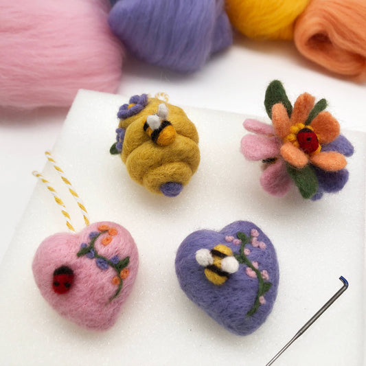 Springtime needle felting craft kit