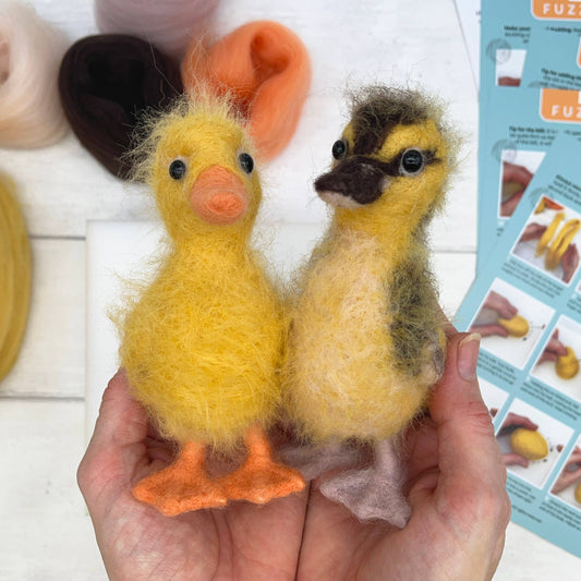 Fuzzy ducks needle felting kit
