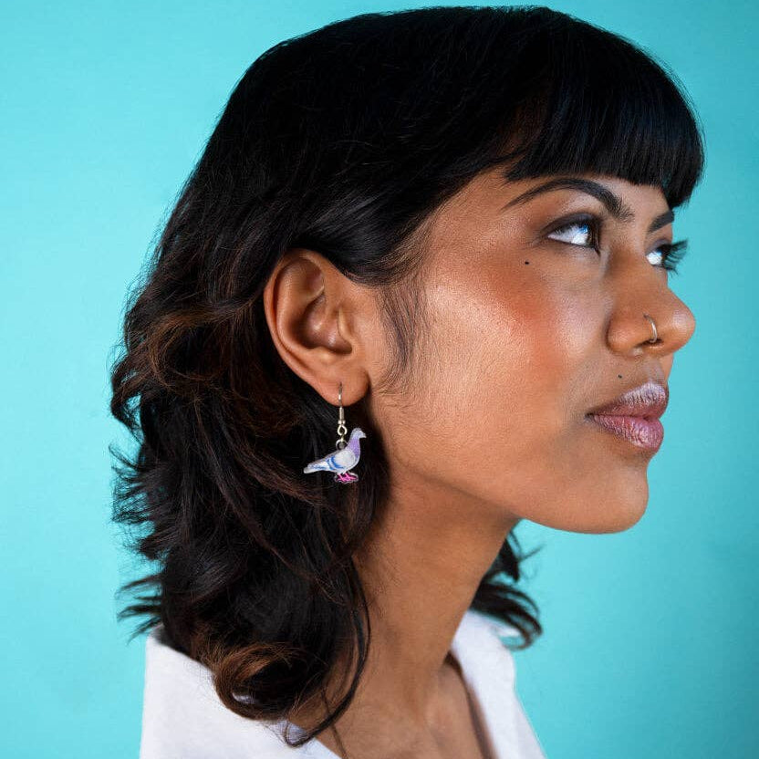 Pigeon earrings by Tatty Devine