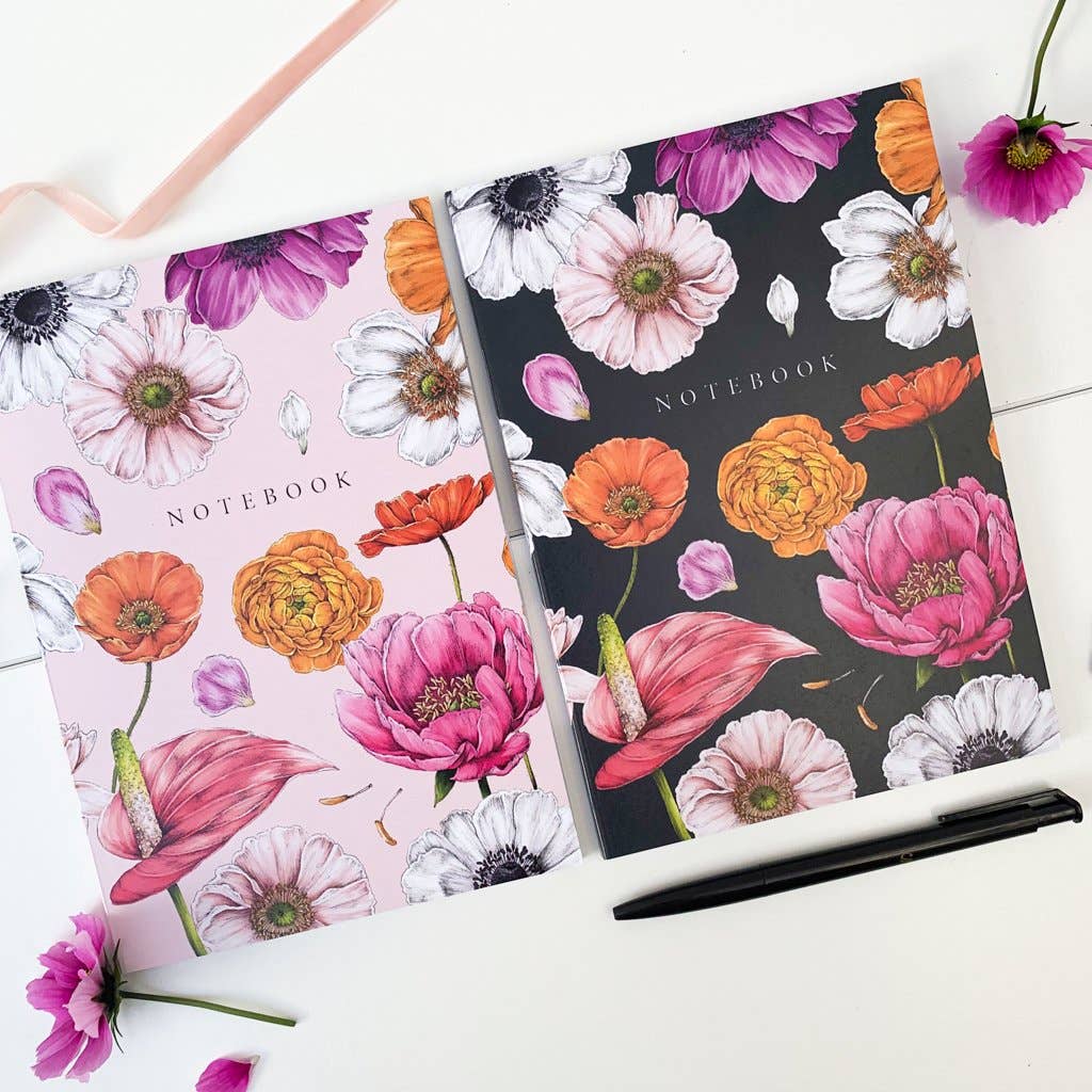 Pack of two A5 floral brights notebooks