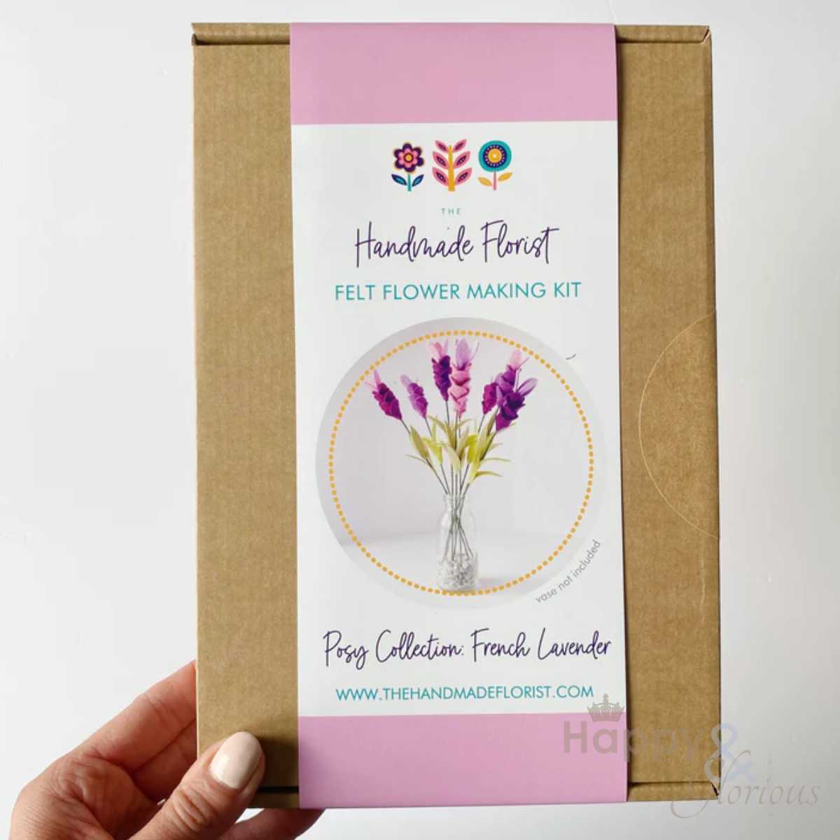 Lavender felt flower making craft kit