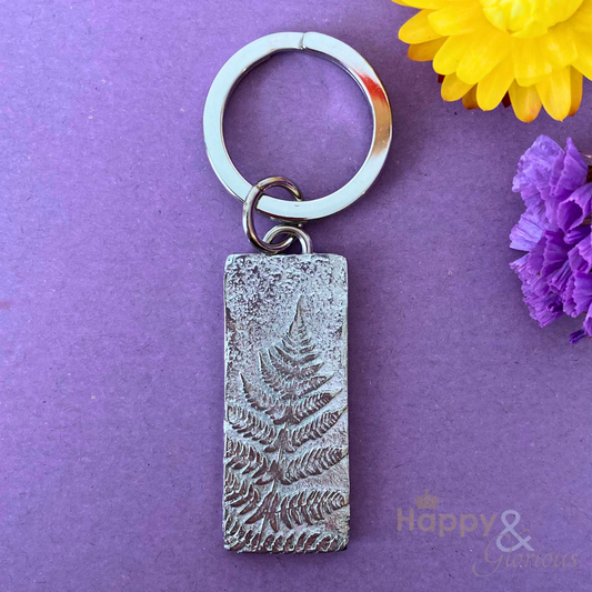 Pewter fern keyring - handmade by Lancaster & Gibbings