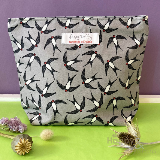 Large swallows makeup bag