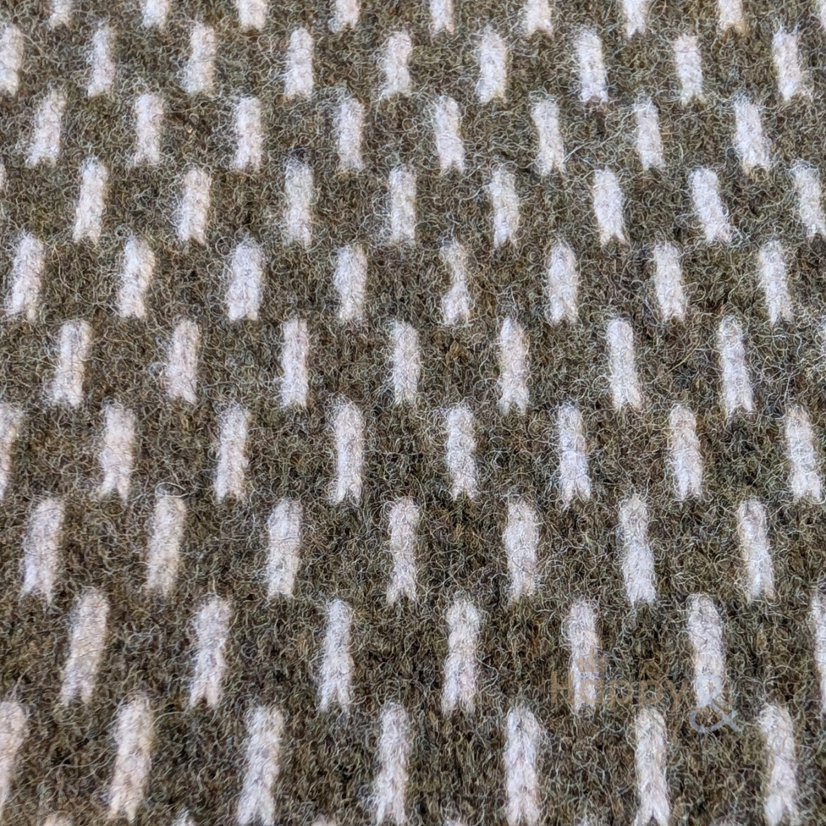 Olive green geometric felted merino wool scarf