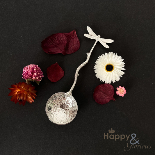 Pewter dragonfly sugar spoon