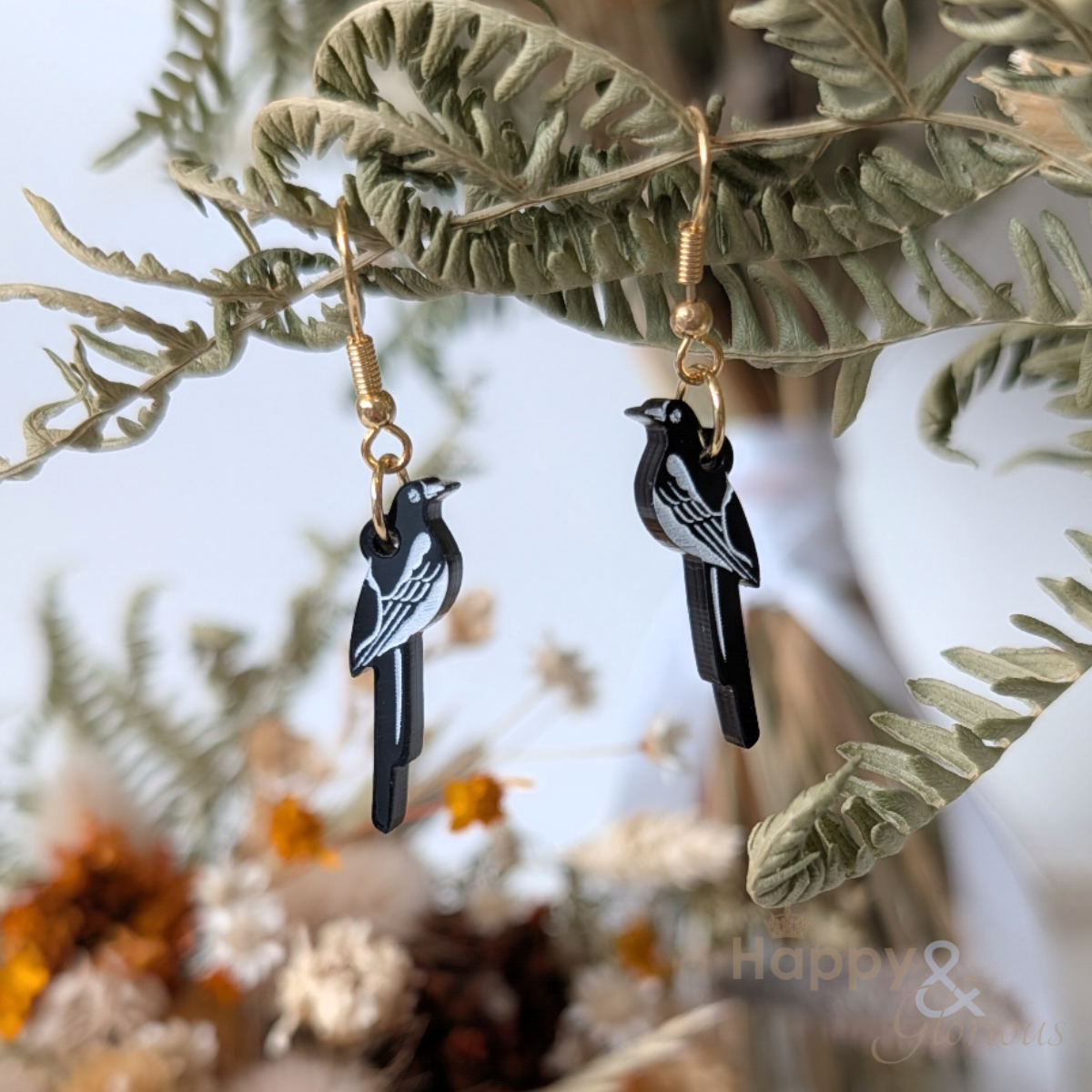 Two for joy magpie earrings by Tatty Devine