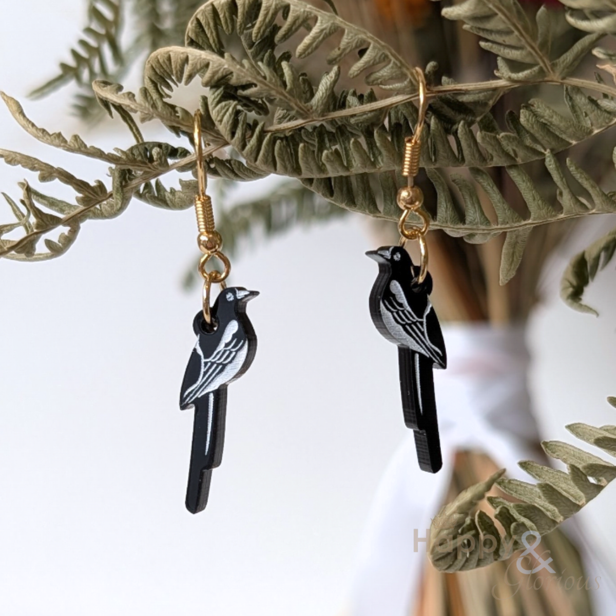 Two for joy magpie earrings by Tatty Devine