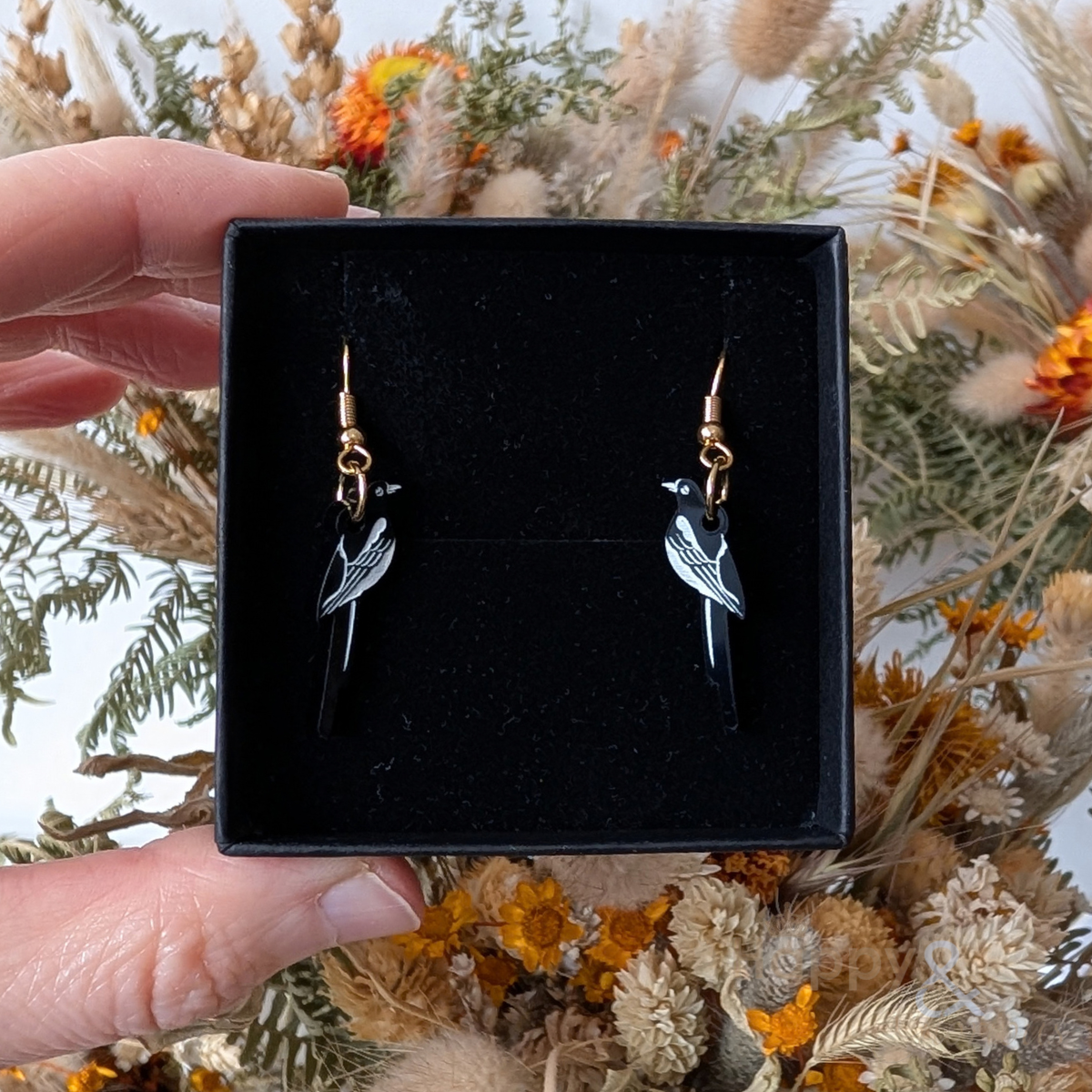 Two for joy magpie earrings by Tatty Devine