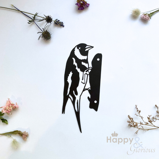 Steel goldfinch garden silhouette art