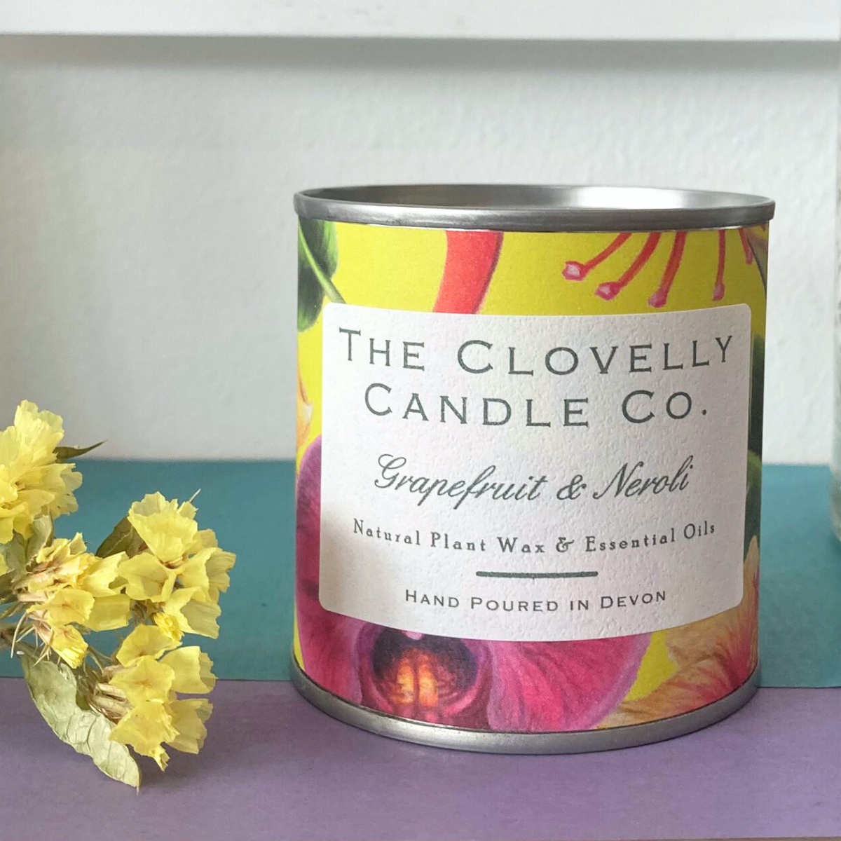 Clovelly grapefruit & neroli essential oil candle in tin