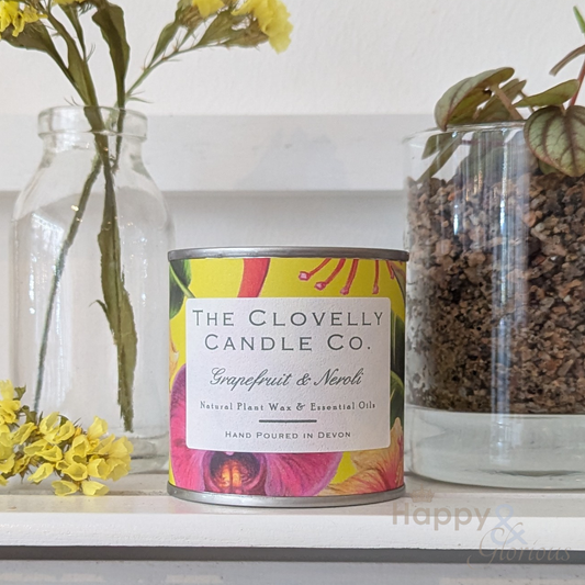 Clovelly grapefruit & neroli essential oil candle in tin