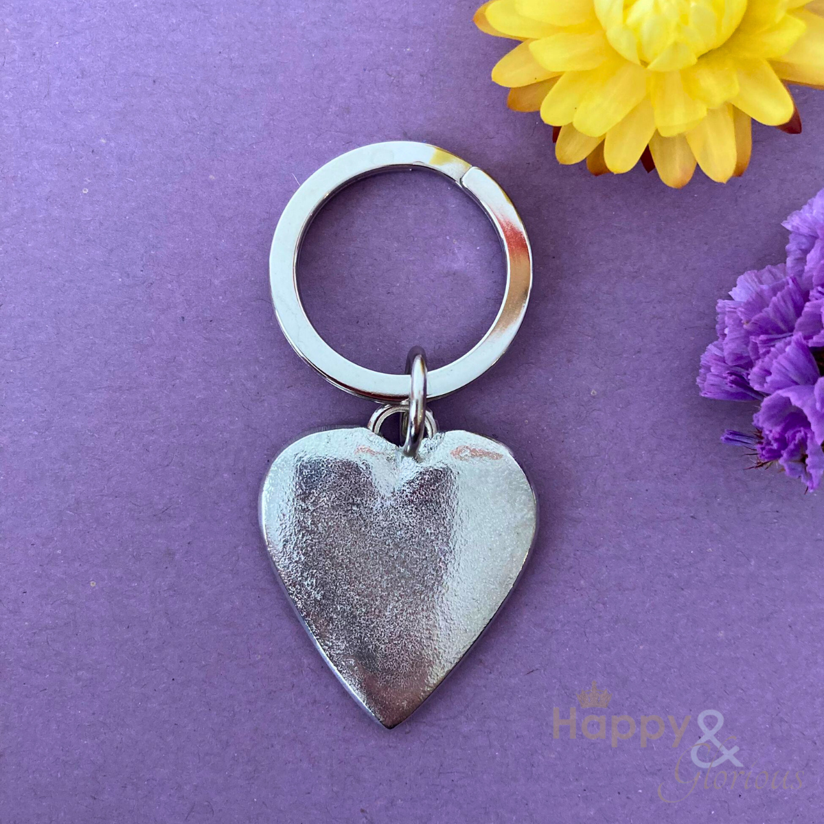 Pewter heart keyring - handmade by Lancaster & Gibbings