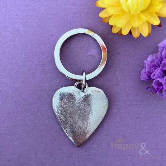 Pewter heart keyring - handmade by Lancaster & Gibbings
