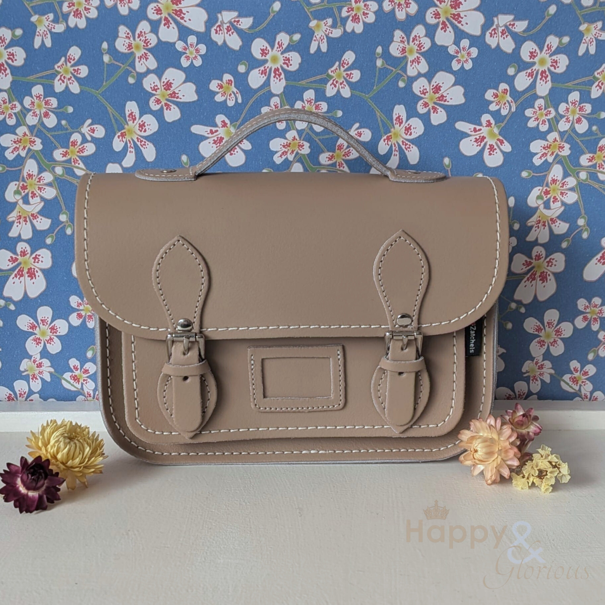 Iced mocha handmade leather midi satchel