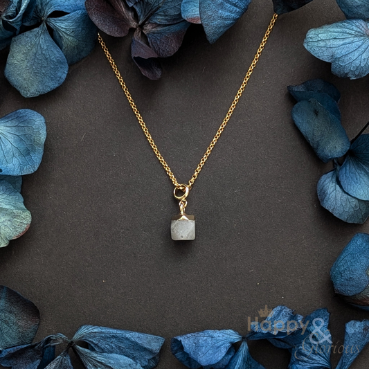 Labradorite nugget gold plated necklace