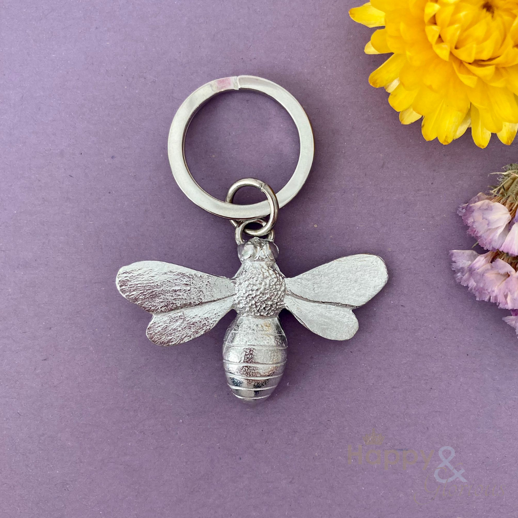 Pewter bee keyring - handmade by Lancaster & Gibbings