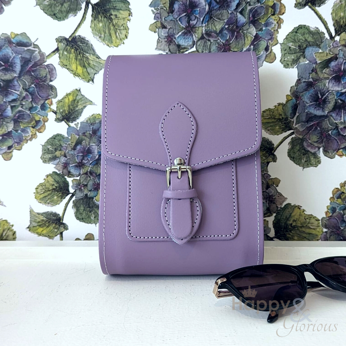 Lavender leather festival bag