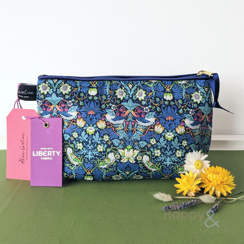 Strawberry Thief Liberty fabric cosmetic bag