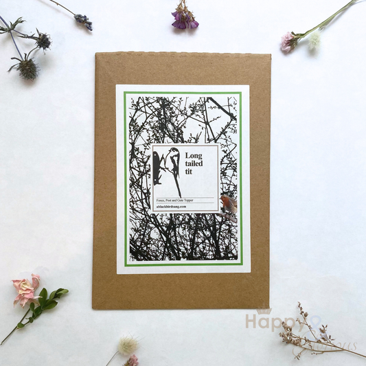 Steel long-tailed tit garden silhouette