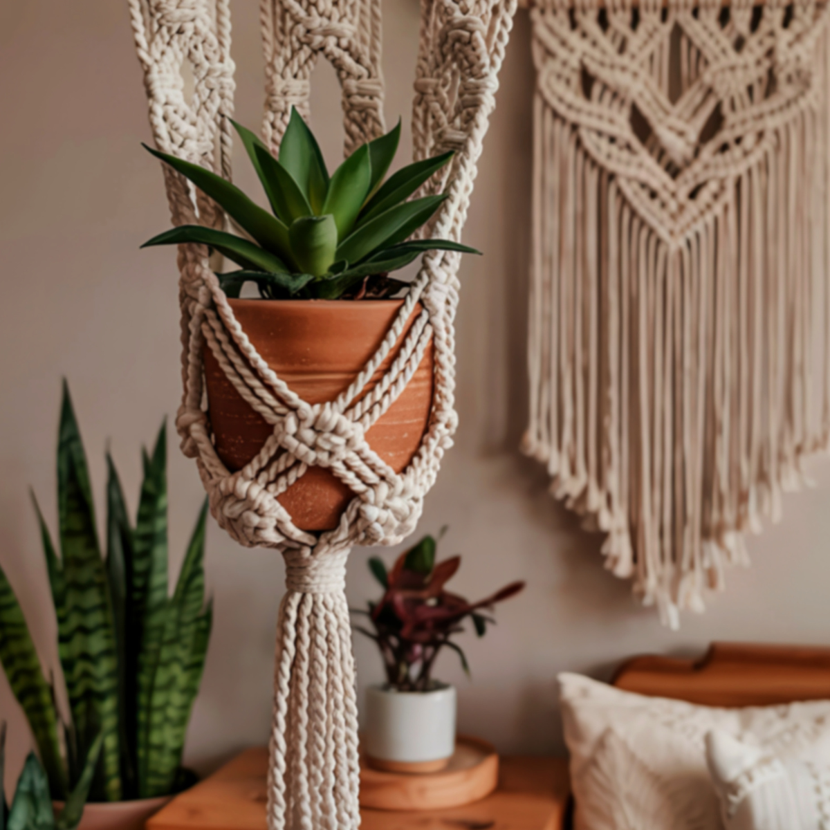 Macrame houseplant hanger workshop - Wednesday 18th February