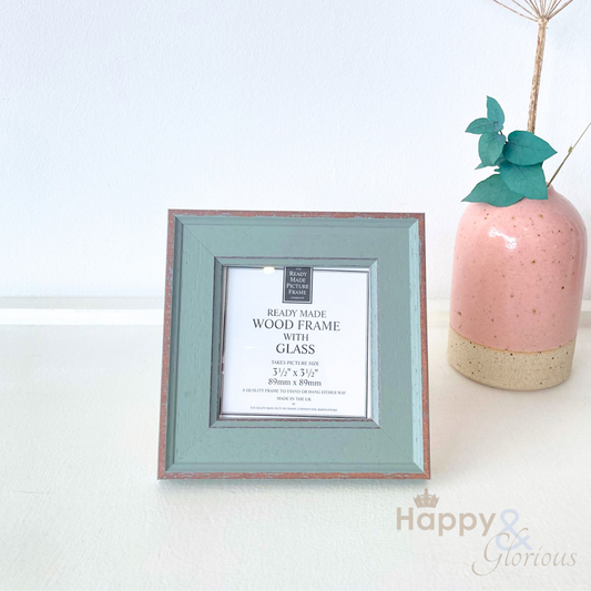 Distressed moss green wooden frame