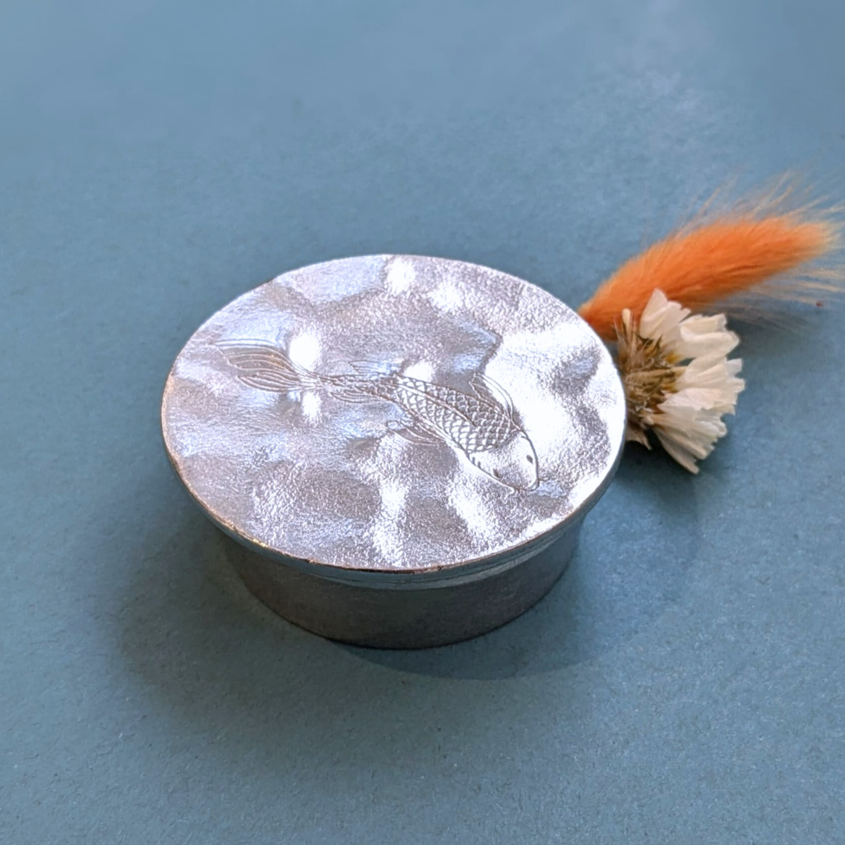 Pewter koi carp small jewellery & trinket box by Lancaster & Gibbings