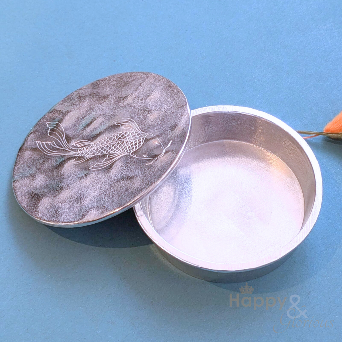 Pewter koi carp jewellery & trinket box by Lancaster & Gibbings