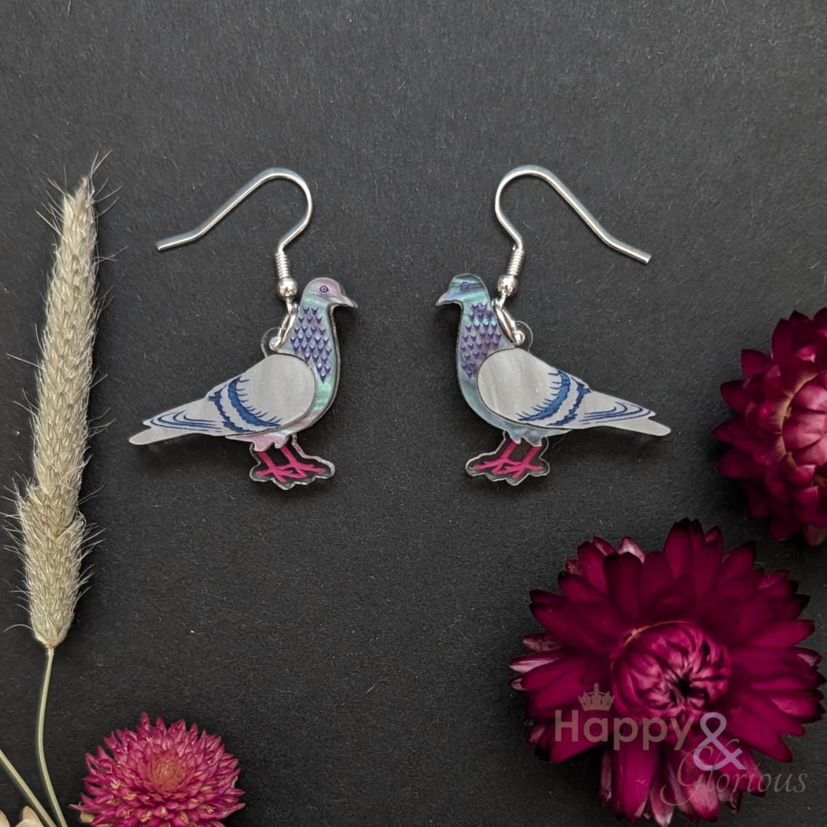 Pigeon earrings by Tatty Devine