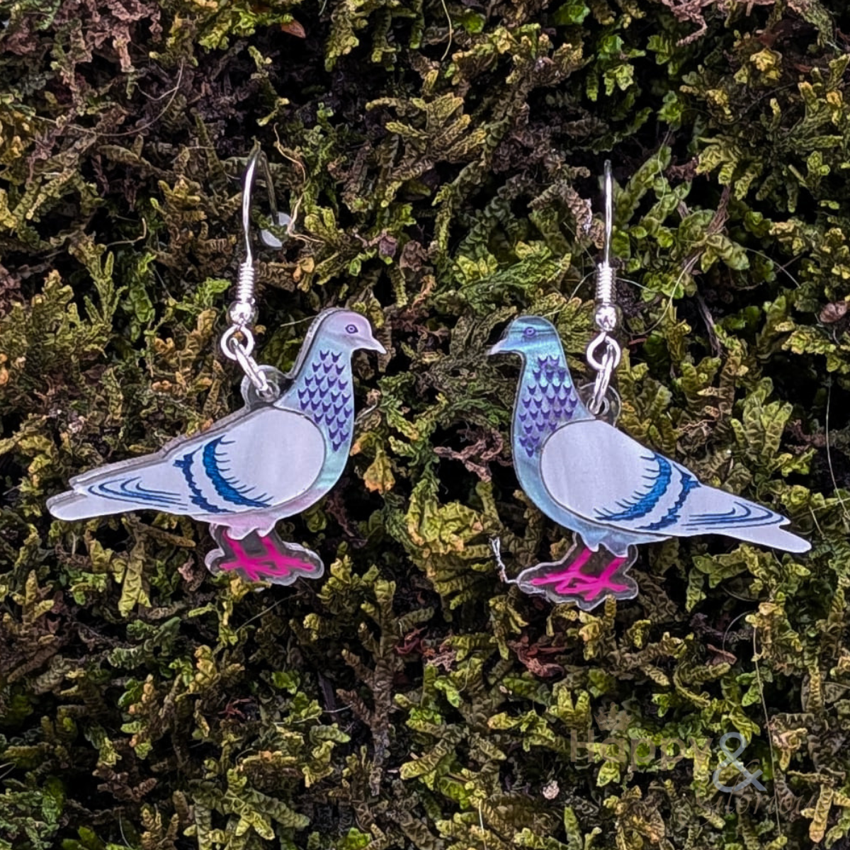 Pigeon earrings by Tatty Devine