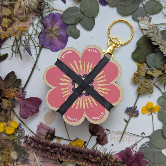 Flower press keyring - pinks & blues
