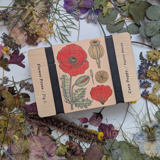 Vintage corn poppy pocket flower press
