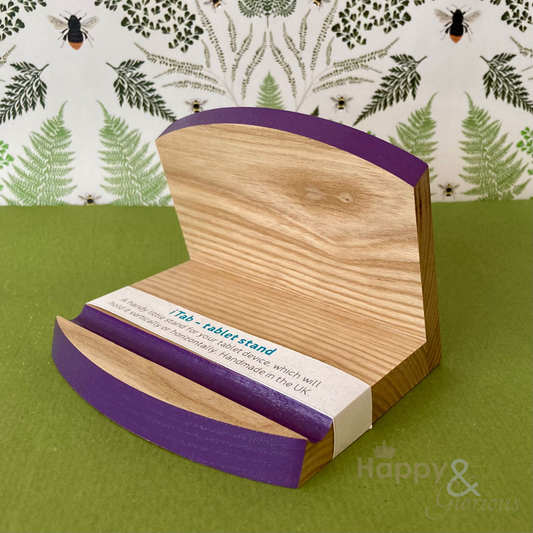 Purple iTab wooden tablet stand