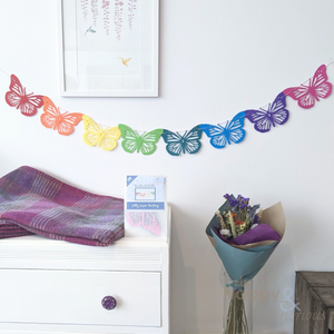 Jolly paper bunting - Rainbow butterflies