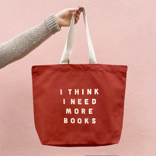 I think I need more books sienna cotton canvas tote bag