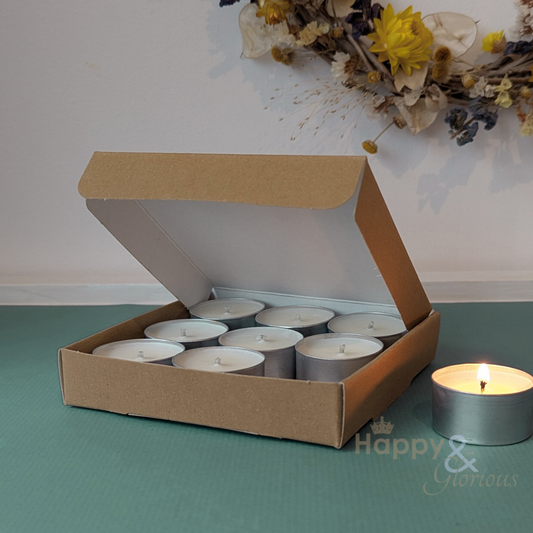 Hops & herb garden soy wax fragranced tealight candles - box of nine