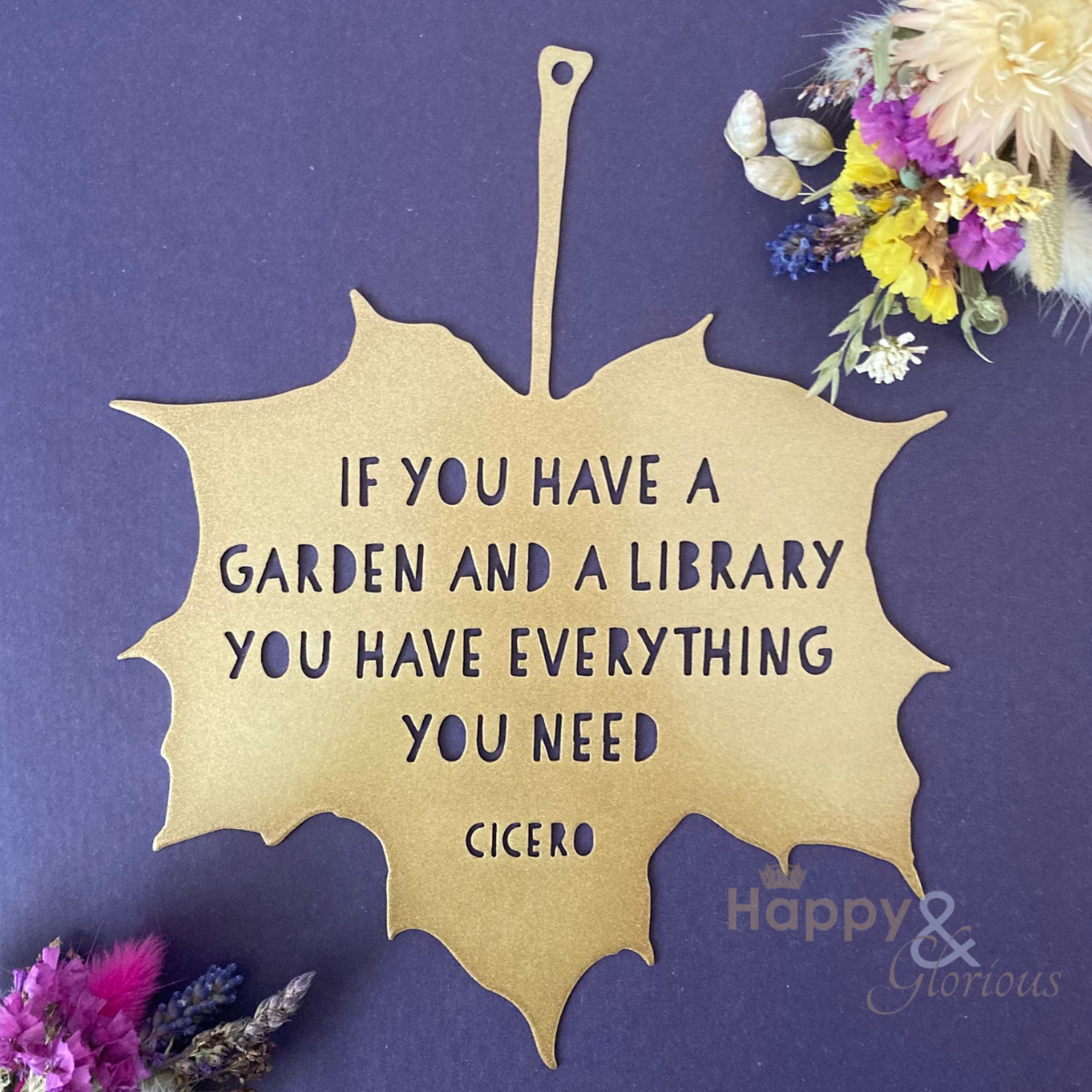 'Everything you need' steel garden leaf decoration