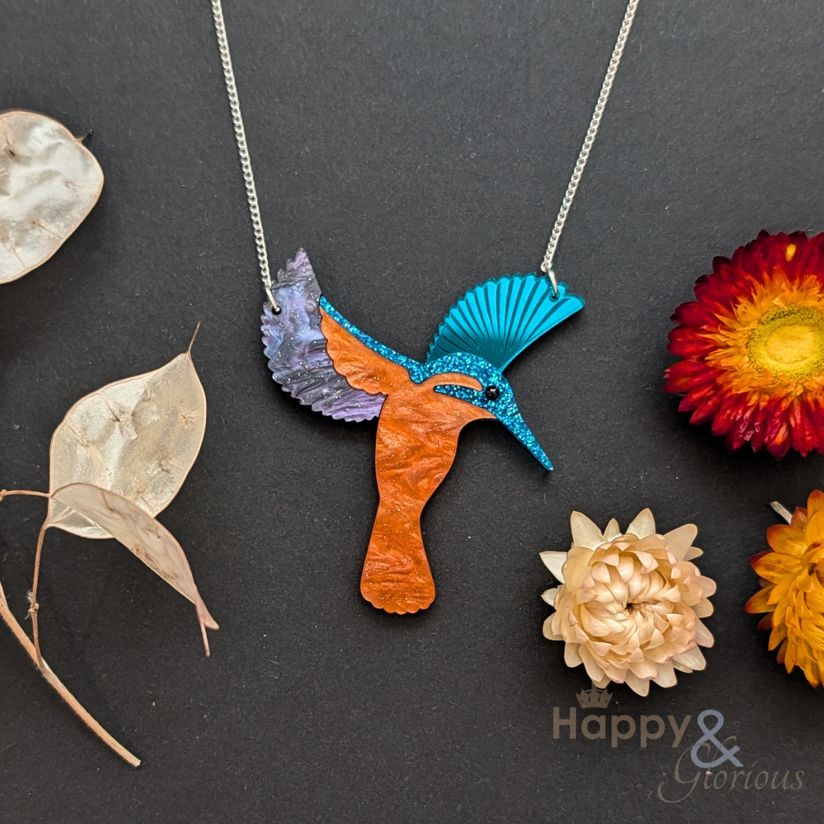 Diving kingfisher necklace by Tatty Devine