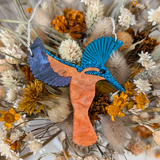 Diving kingfisher necklace by Tatty Devine