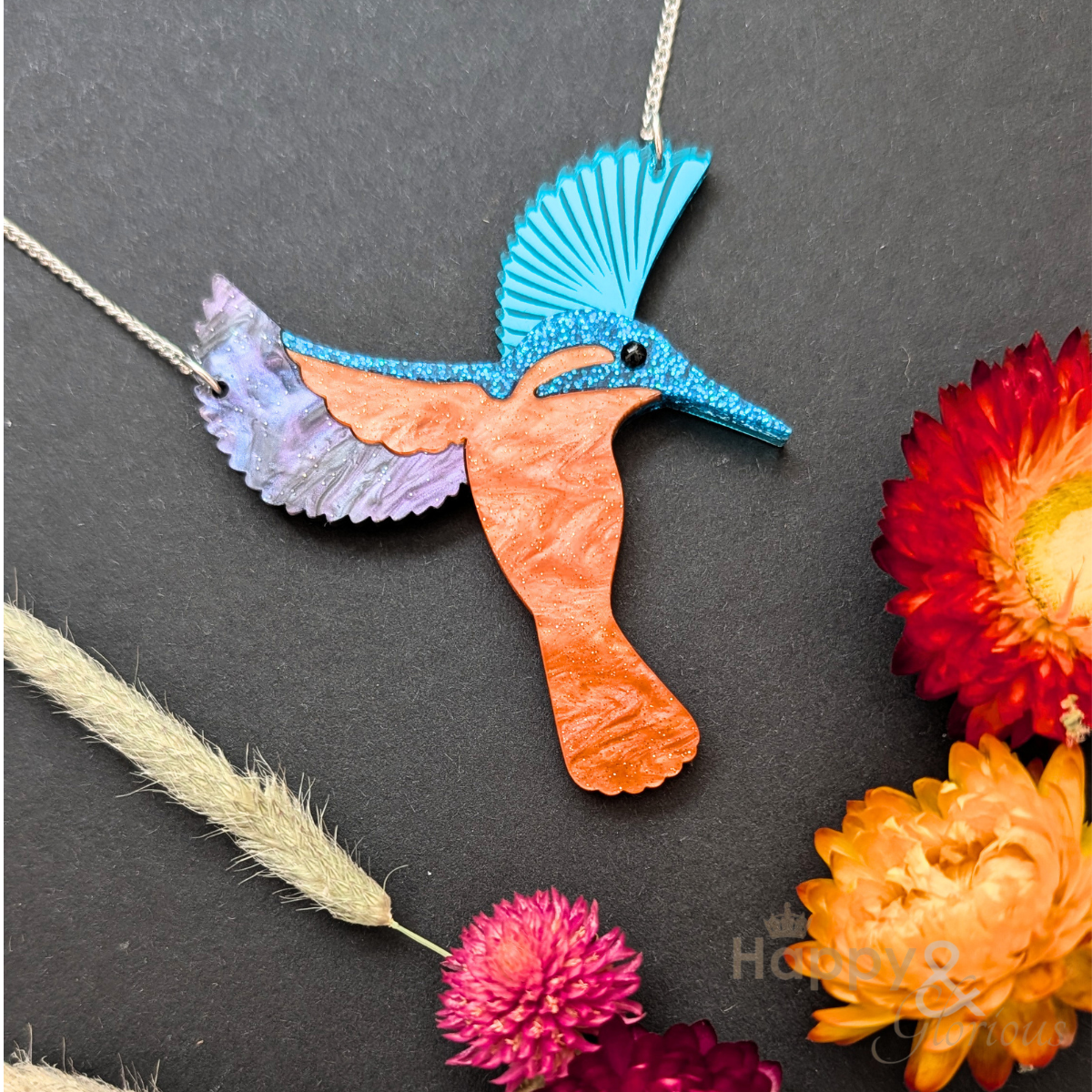 Diving kingfisher necklace by Tatty Devine