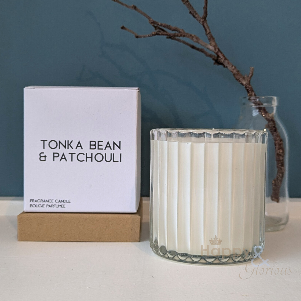 Tonka bean & patchouli soy wax scented candle