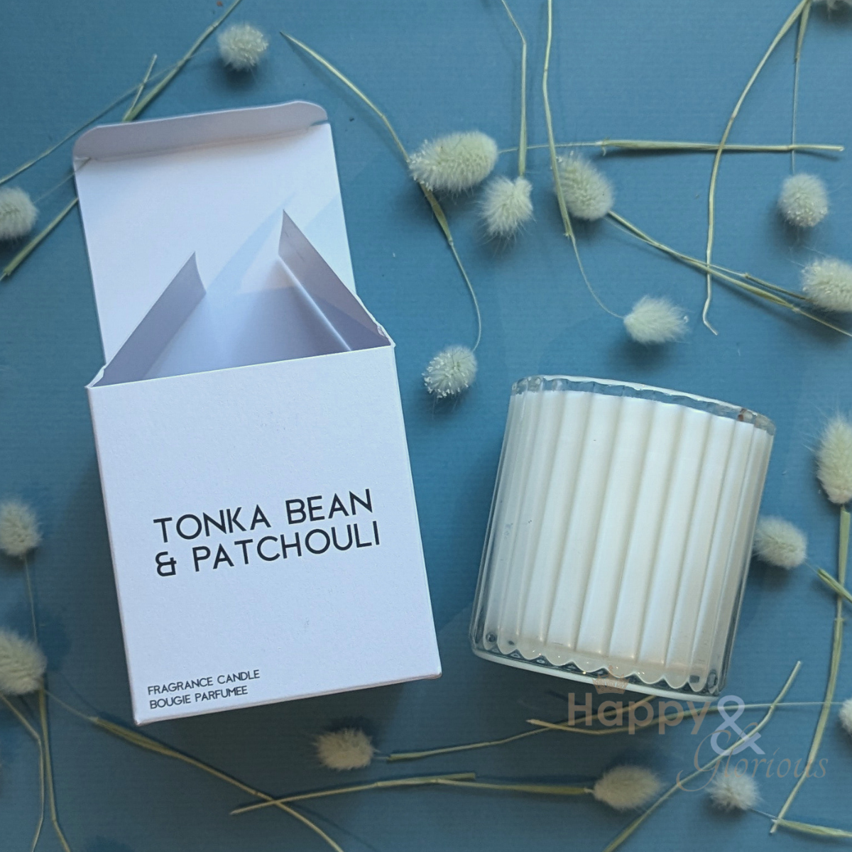 Tonka bean & patchouli soy wax scented candle