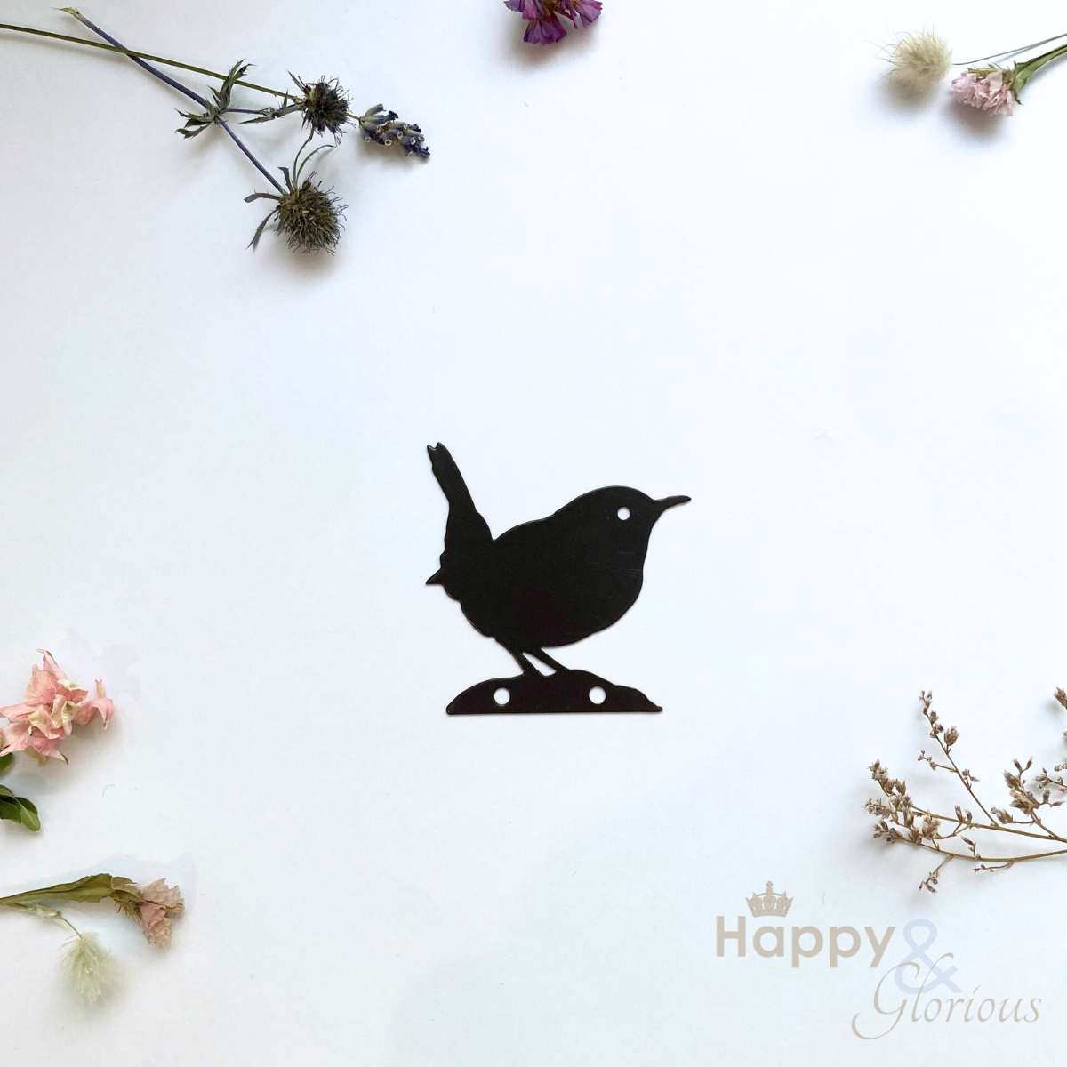 Steel wren mini garden silhouette