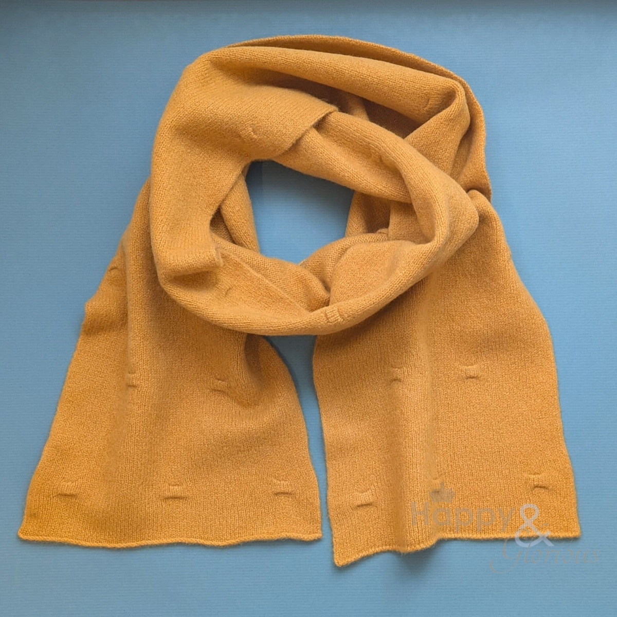 Yellow ochre felted merino wool scarf