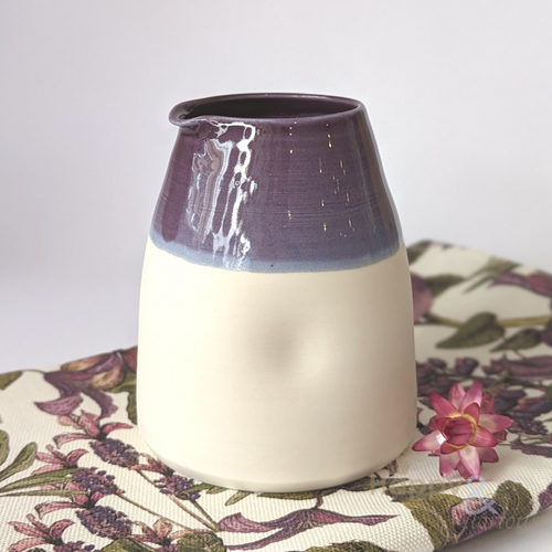 Purple porcelain collared jug