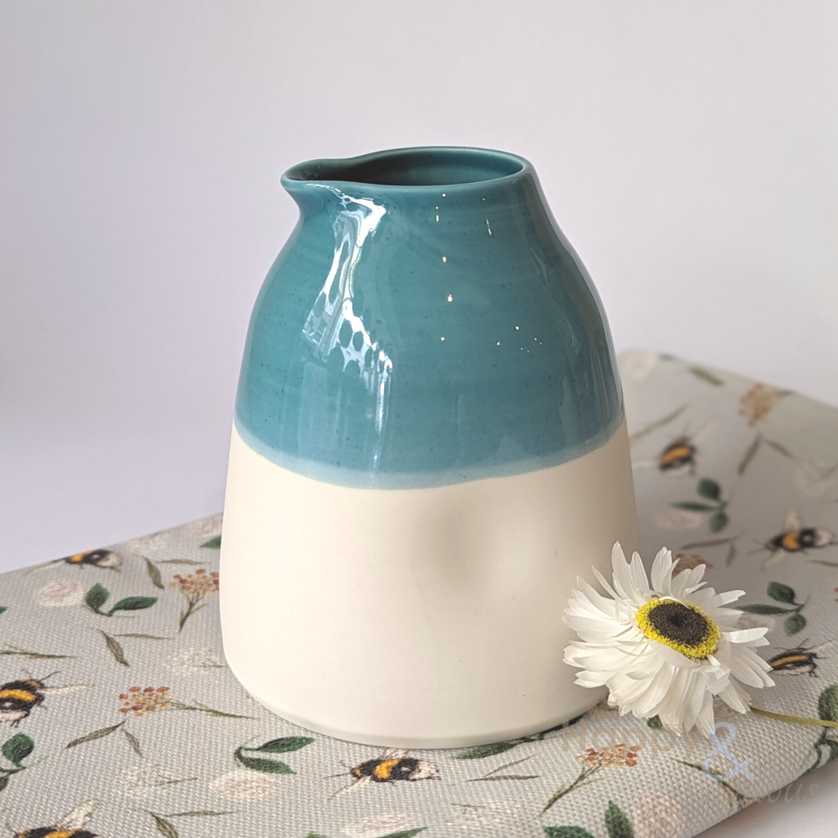 Aqua blue porcelain collared jug